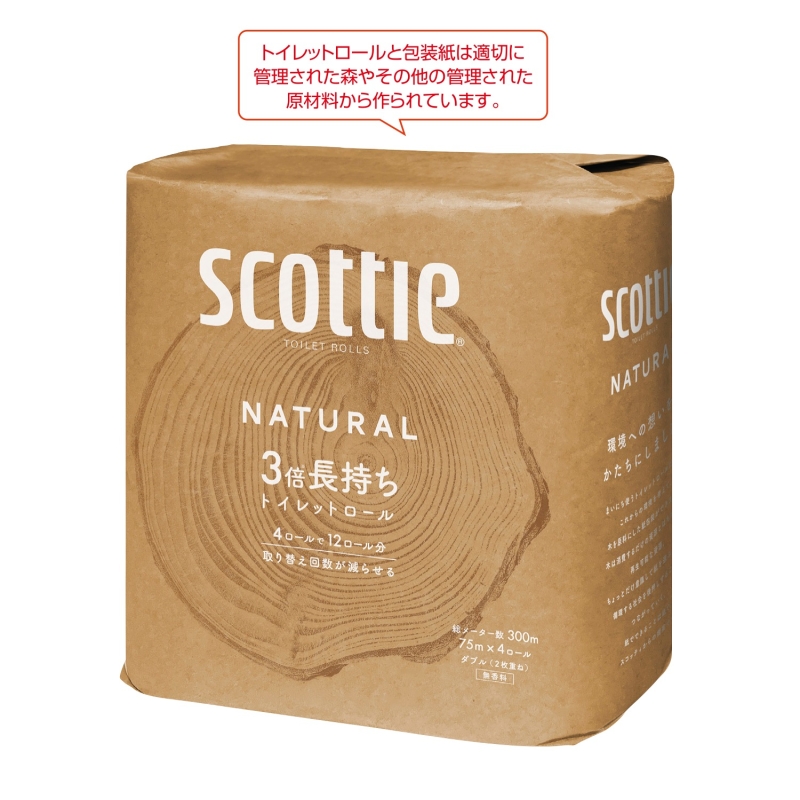 スコッティ NATURAL3倍長持ち4ロール(ダブル)